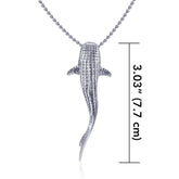 Gentle giants in benign grace ~ Large Whale Shark Silver with Hidden Bail Pendant TPD5200 - Pendant